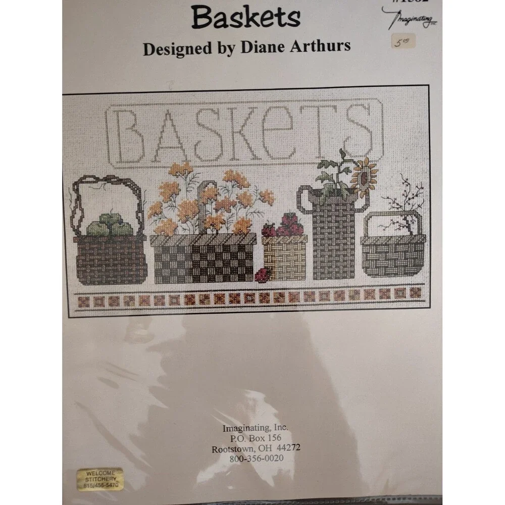 Imaginating BASKETS Counted Cross Stitch Pattern #1582 Diane Arthurs Vintage...